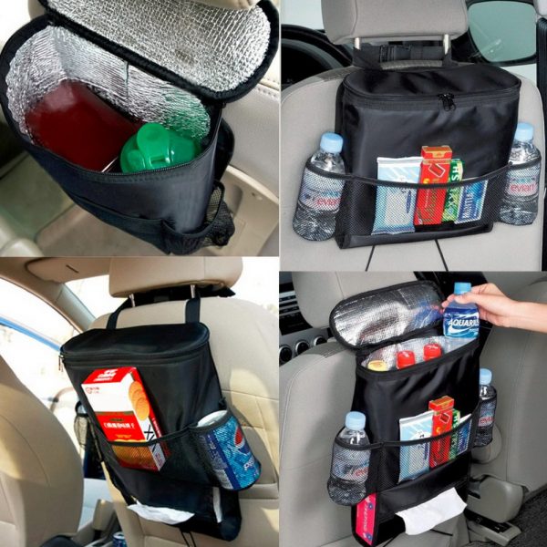 Sac de sac de glace de siège arrière de voiture automatique sac d'isolation alimentaire cintre de sac de voyage multi-poches pour la poche de stockage de capacité automatique